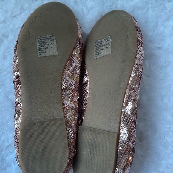 Sam Edelman Felicia sequins rose gold flats round toe with a bow accent size 5 - Picture 7 of 9